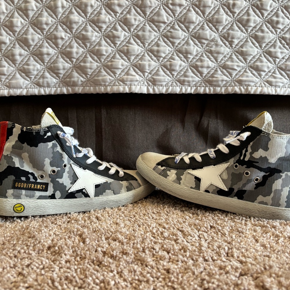 Golden Goose Kids Gray Camouflage Sneakers